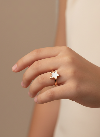 Kids Charm MOP Ring | Rose Gold | Multiple Shapes & Sizes