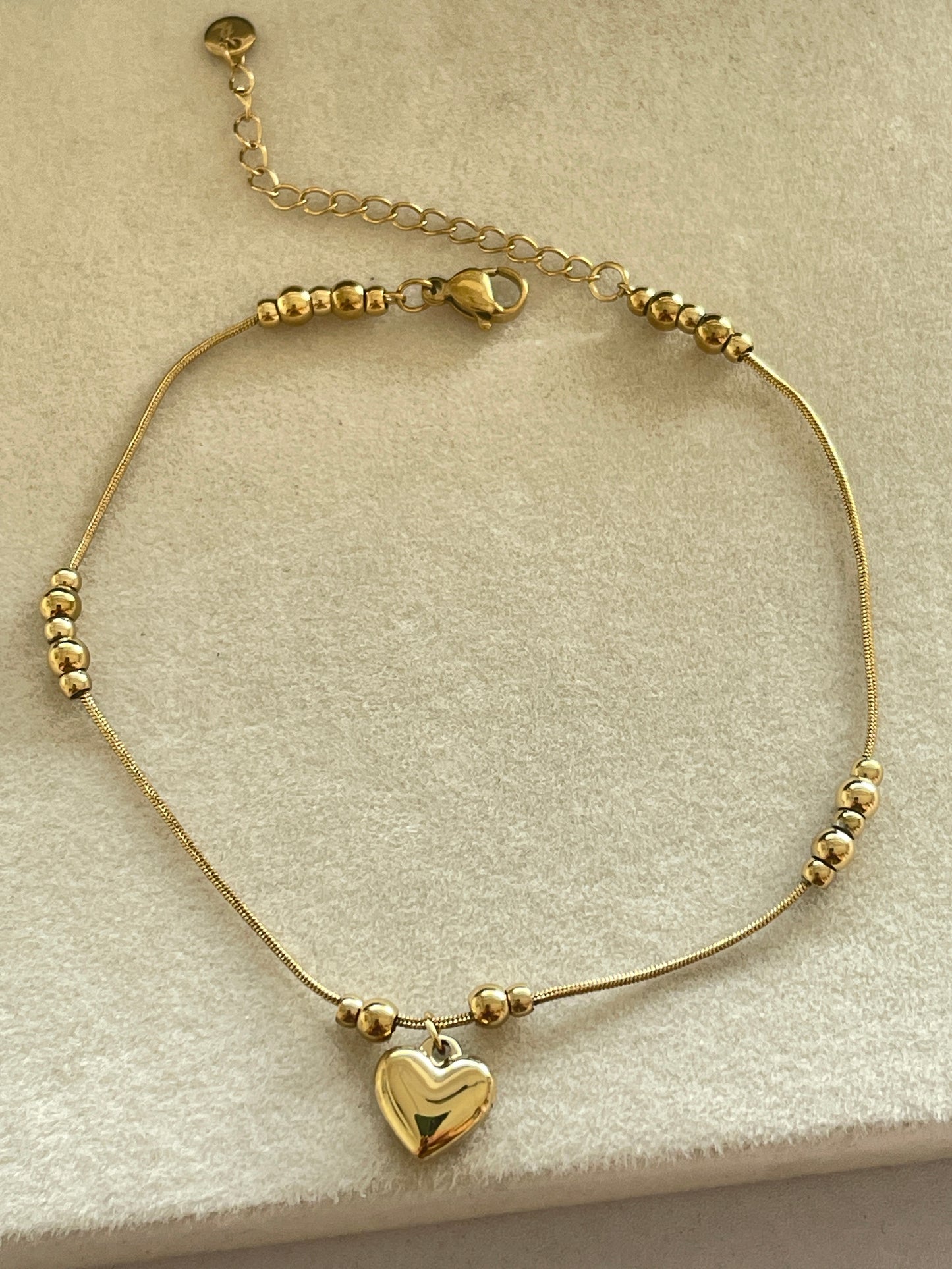 Amour Heart Charm Anklet