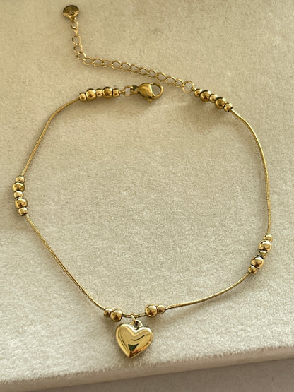 Amour Heart Charm Anklet