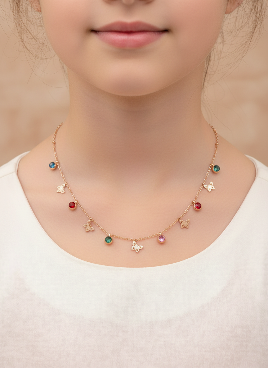 Butterfly Charm Rose Gold Necklace