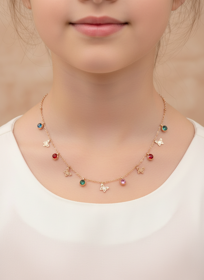 Butterfly Charm Rose Gold Necklace