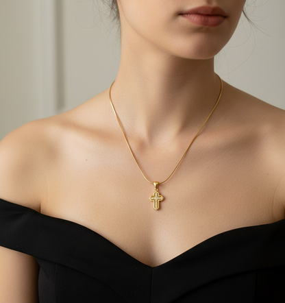 Gold Cross Pendant Necklace
