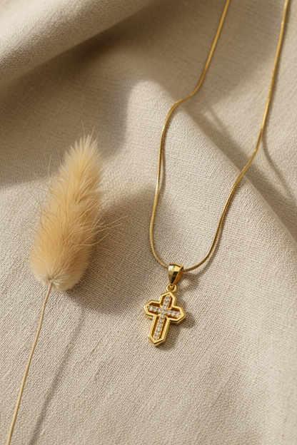 Gold Cross Pendant Necklace