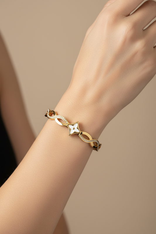 Gold Fleur Bangle