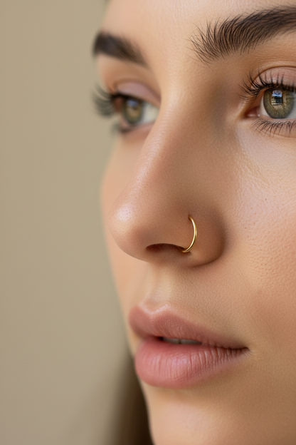 Ultra-Fine Plain Nose Ring  (0.8×7mm)