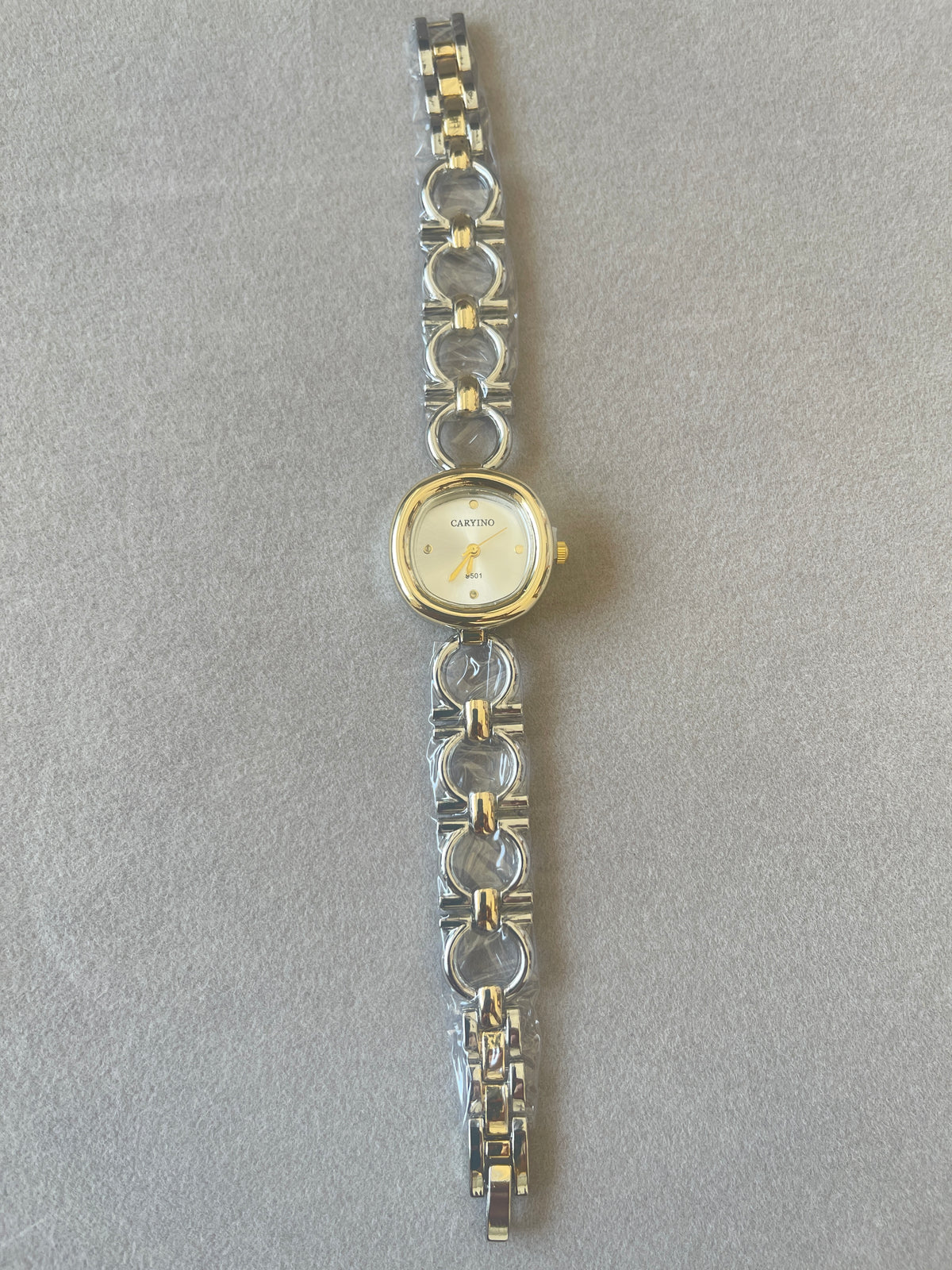 Caryino Two-Tone Chain-Link Bracelet Watch for Women