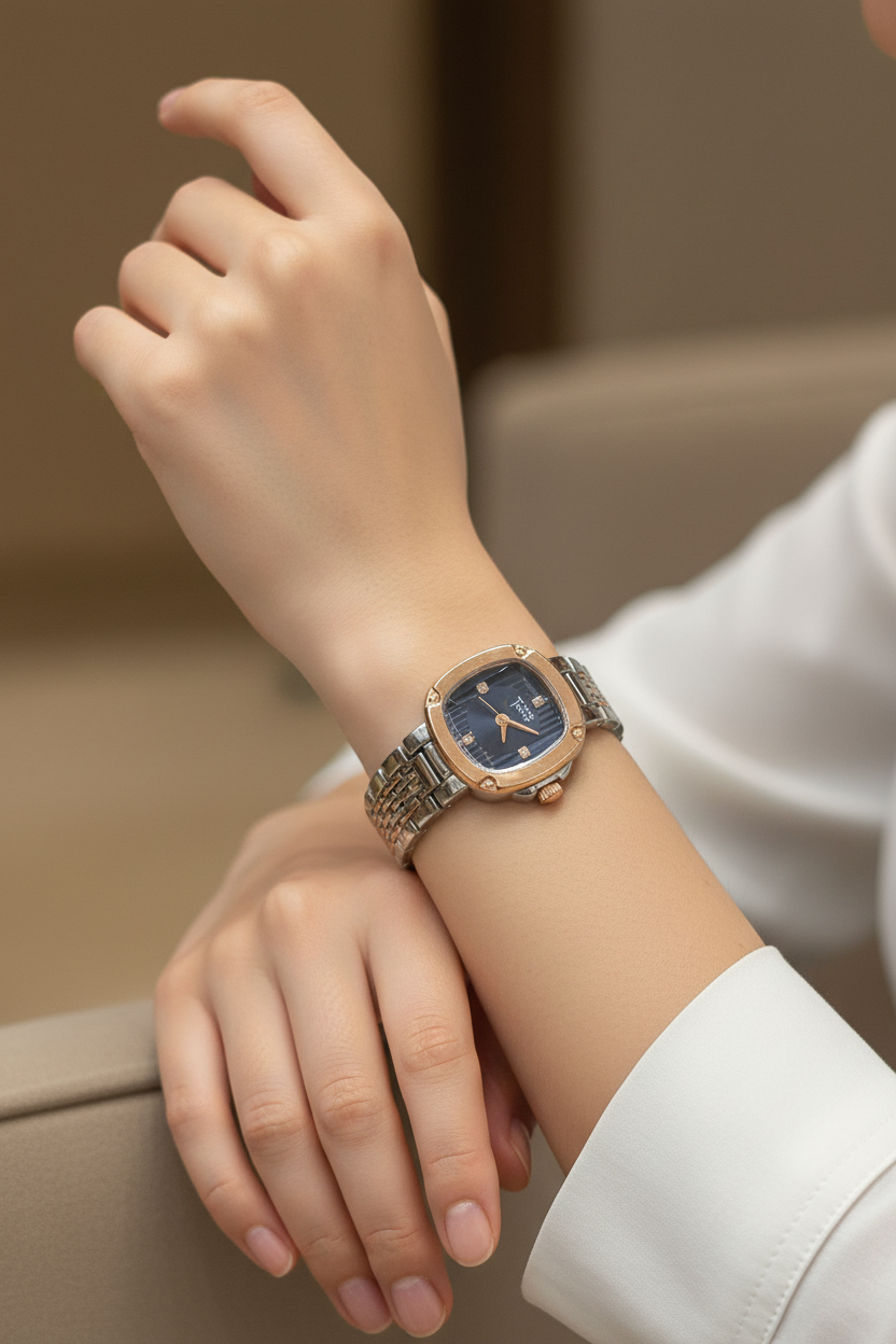 Two Time Dual-Tone Wristwatch
