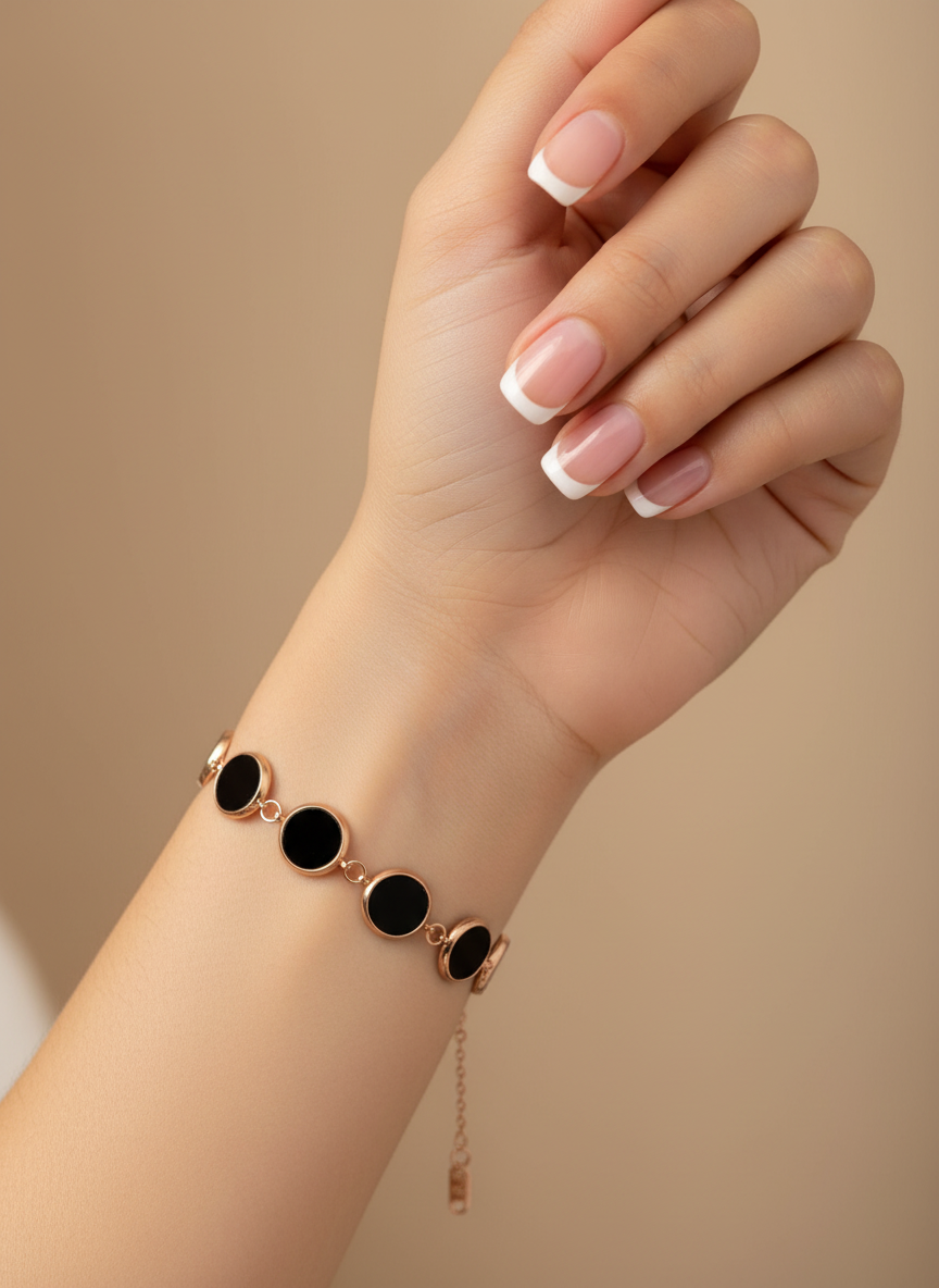 Rose gold Midnight Coin Bracelet