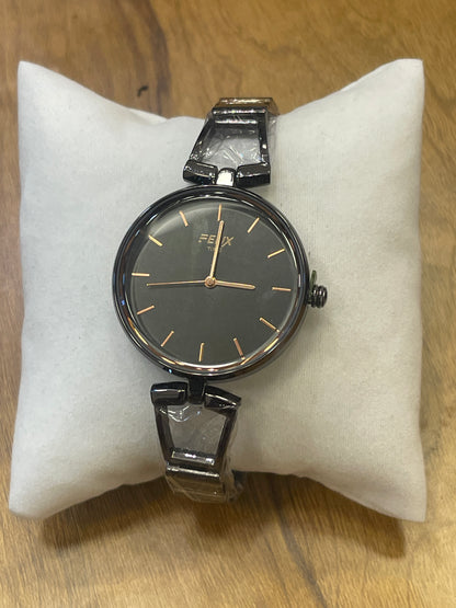 Black Steel Analog Watch for Women