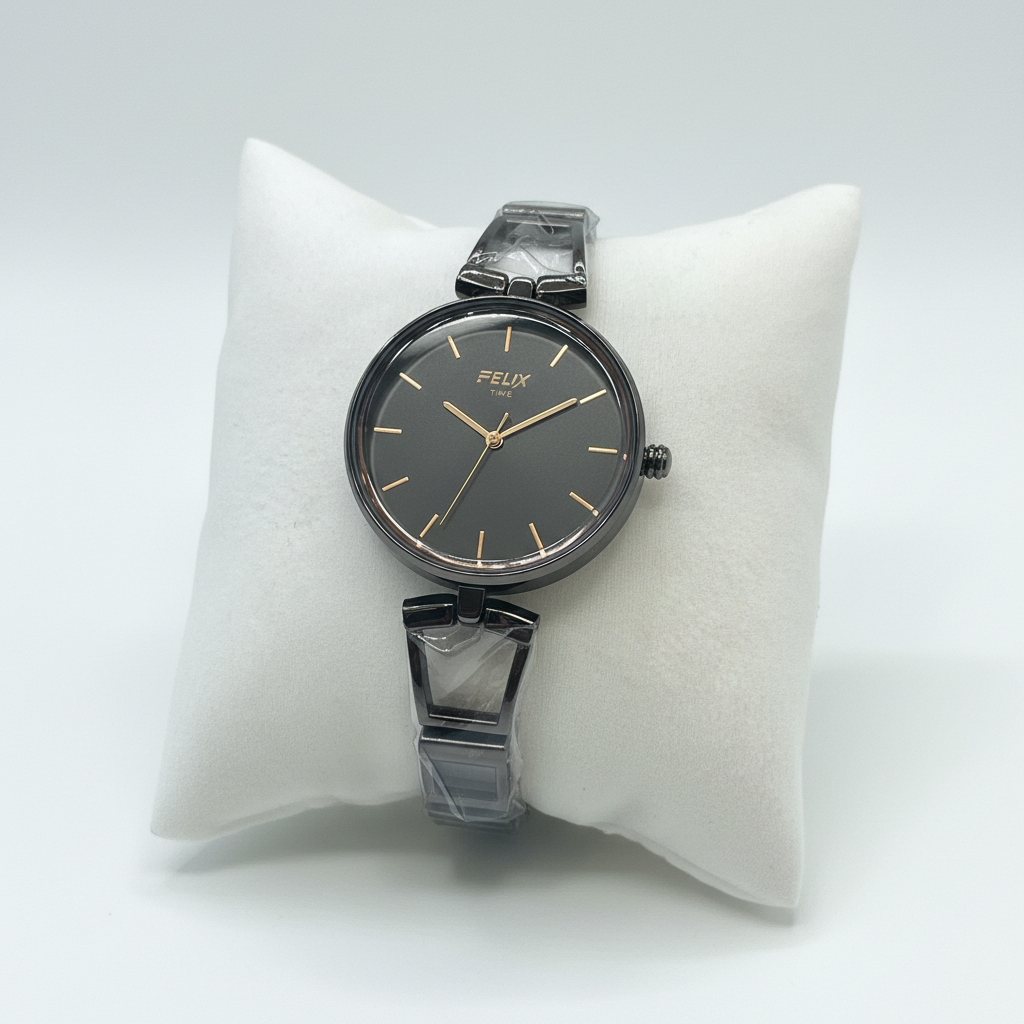 Black Steel Analog Watch for Women