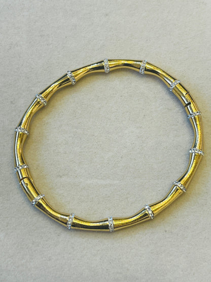 Gold Crystal Rondelle Bangle