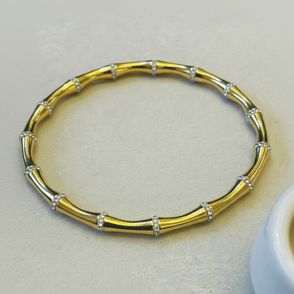 Gold Crystal Rondelle Bangle