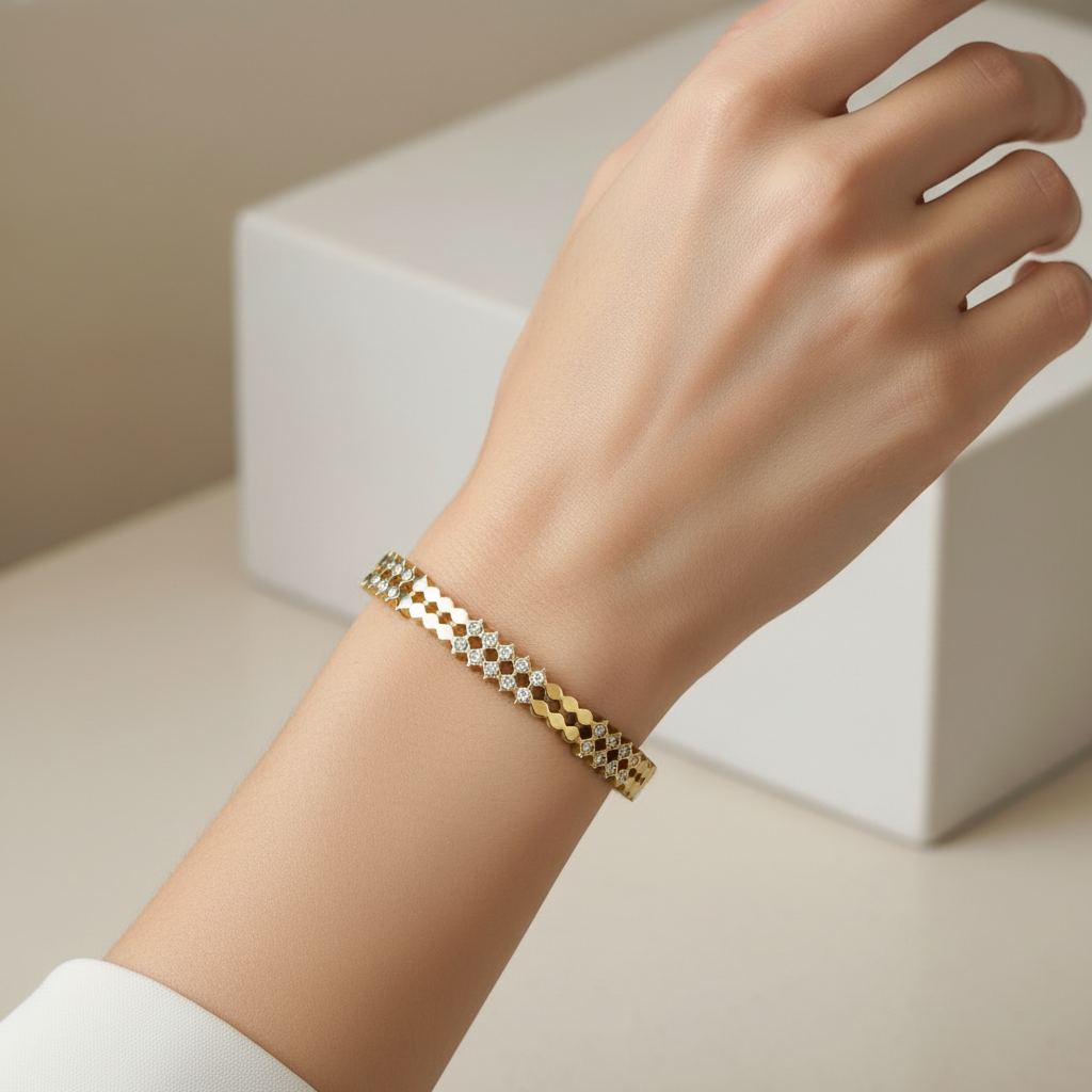 Cluster Textured Baby Size Bangle