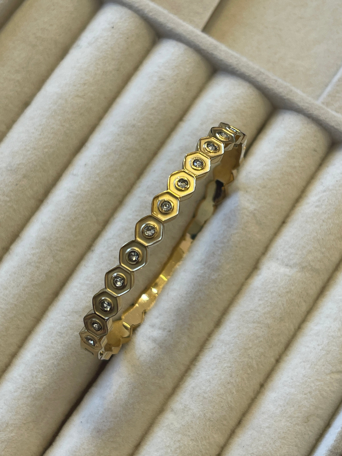 Hexagon Crystal Baby Size Bangle
