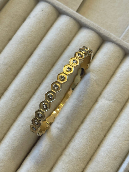 Hexagon Crystal Baby Size Bangle