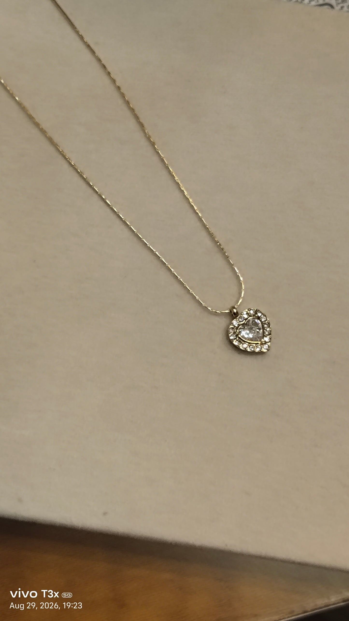 Heart Crystal Pendant Necklace – 304L Stainless Steel, Anti-Tarnish Gold Plated