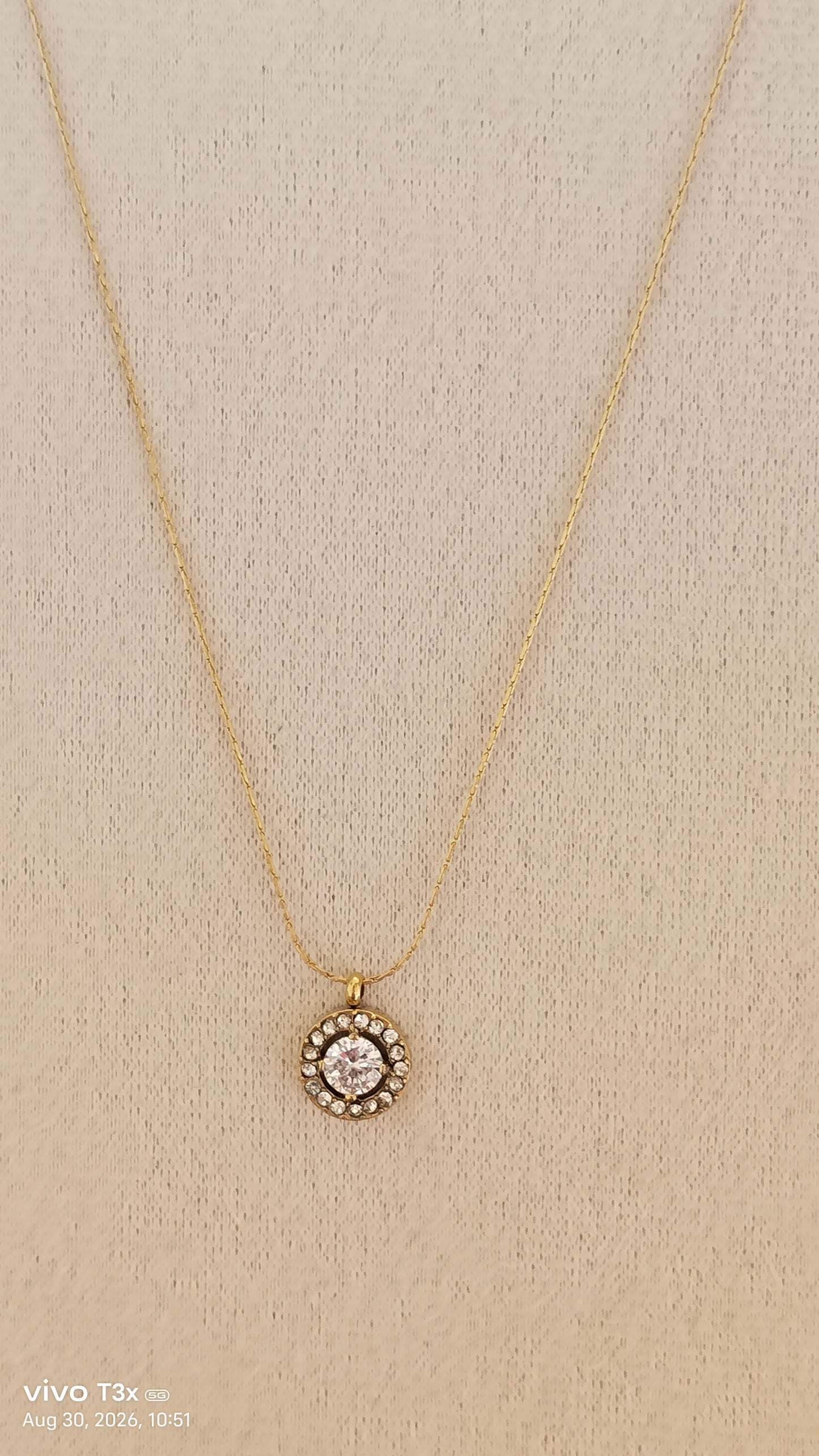 Halo Solitaire Pendant Necklace