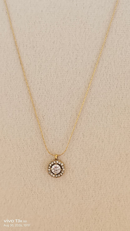 Halo Solitaire Pendant Necklace