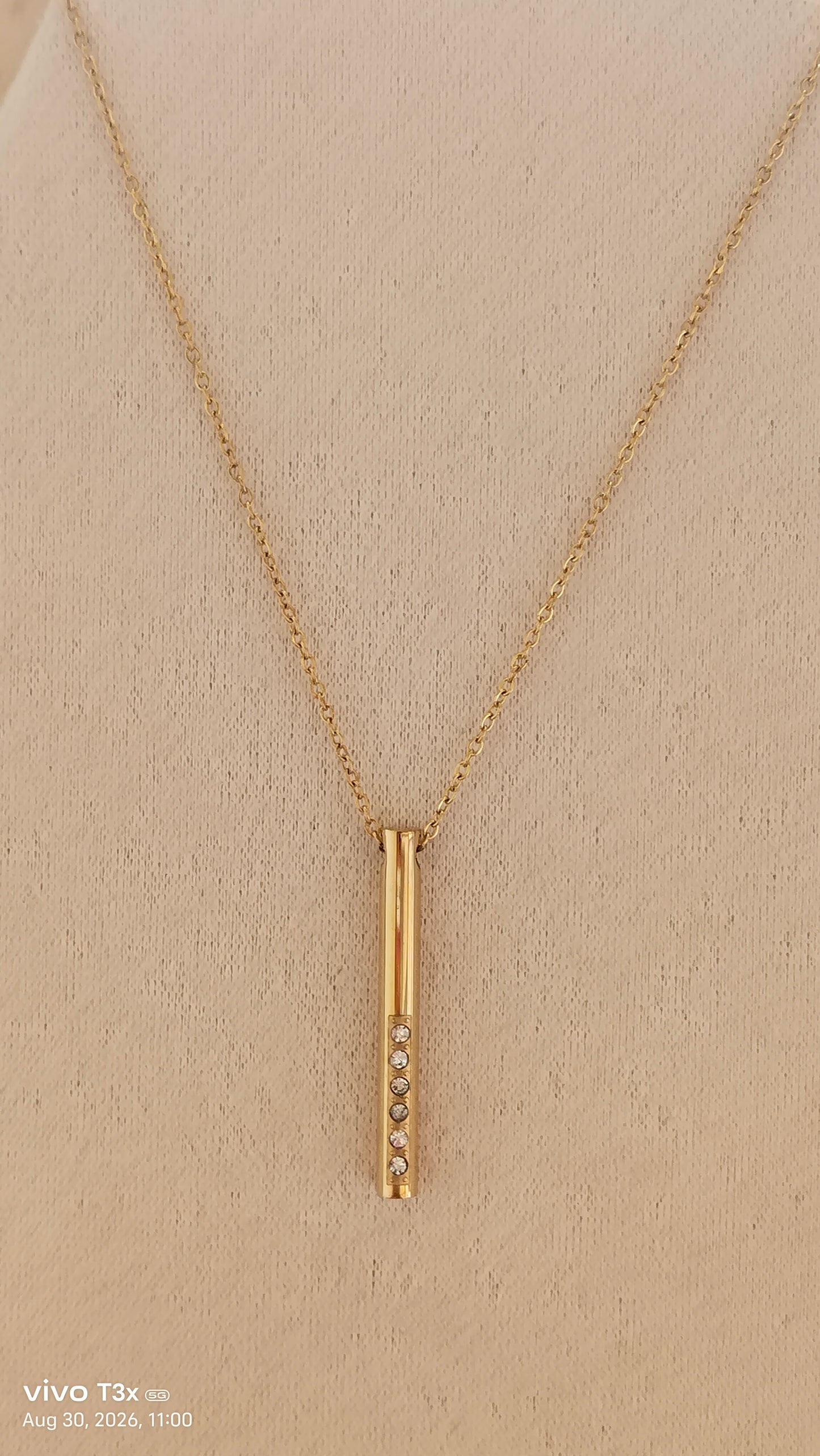 Vertical Bar Pendant Necklace