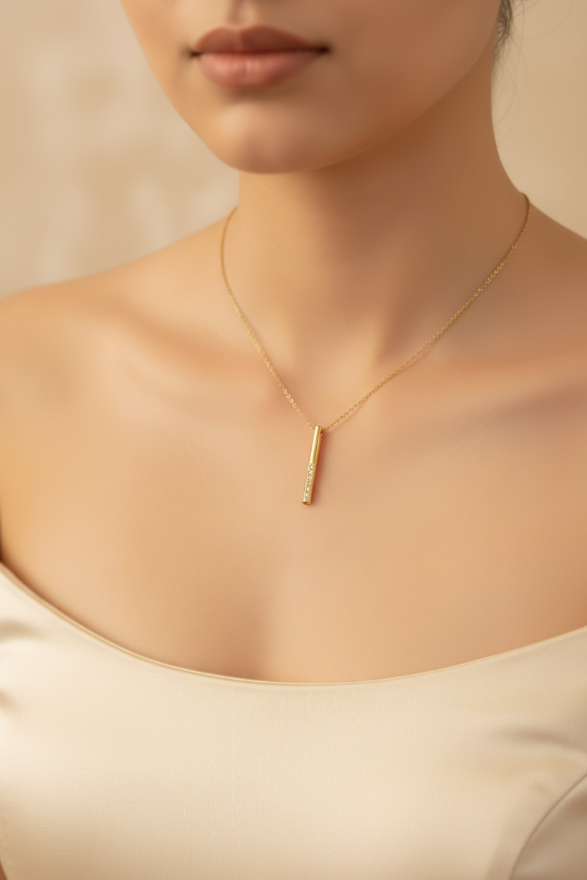 Vertical Bar Pendant Necklace