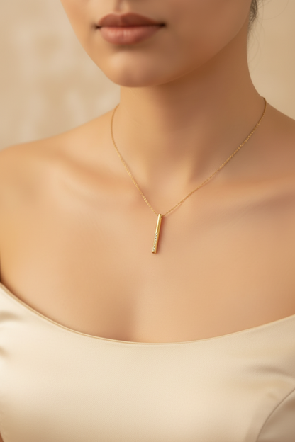 Vertical Bar Pendant Necklace