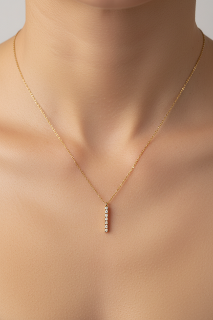 Gold Bar Crystal Necklace