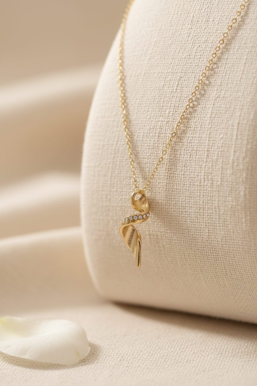 Twisted Luxe-Gold Crystal Necklace