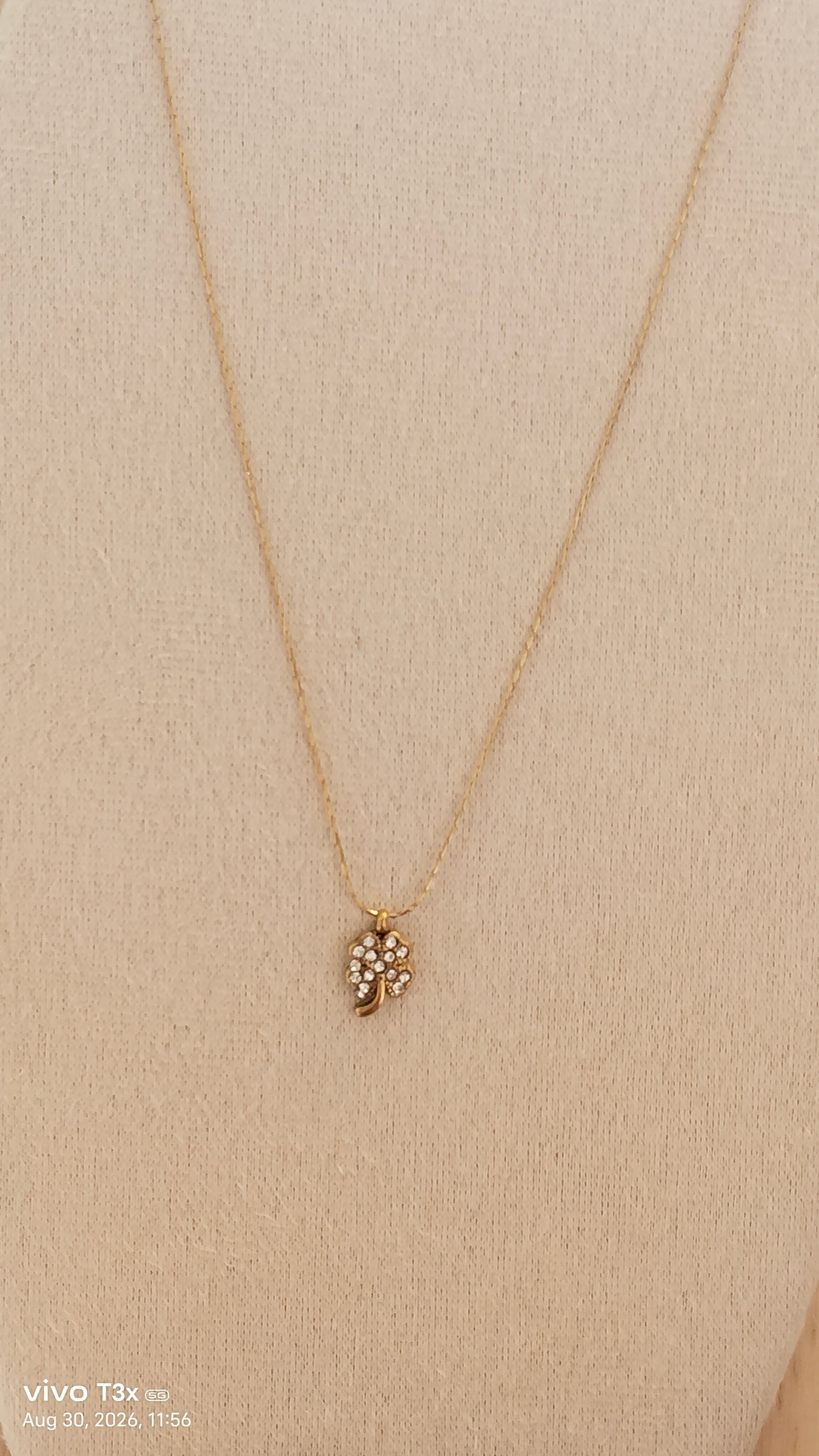 Crystal Leaf Pendant Necklace