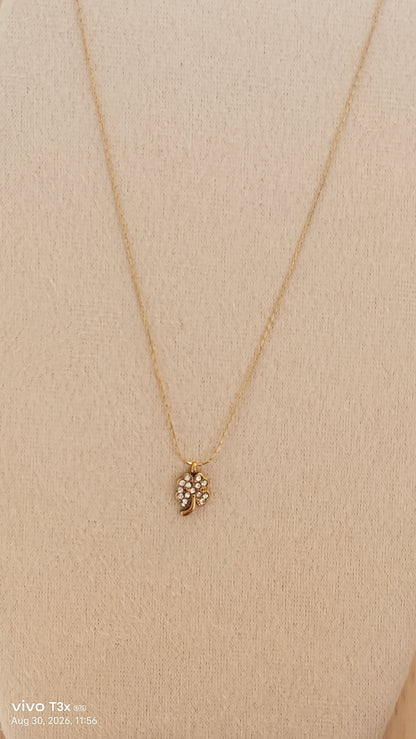 Crystal Leaf Pendant Necklace