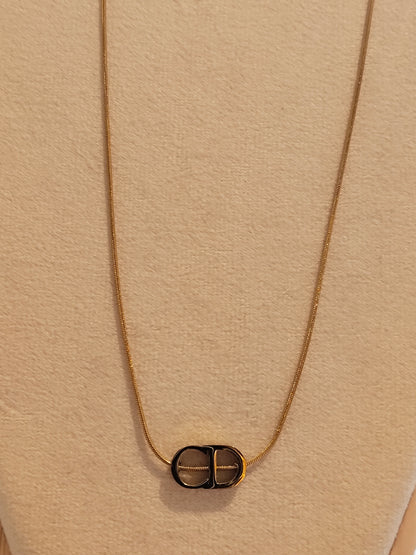 Oval Logo Pendant Necklace