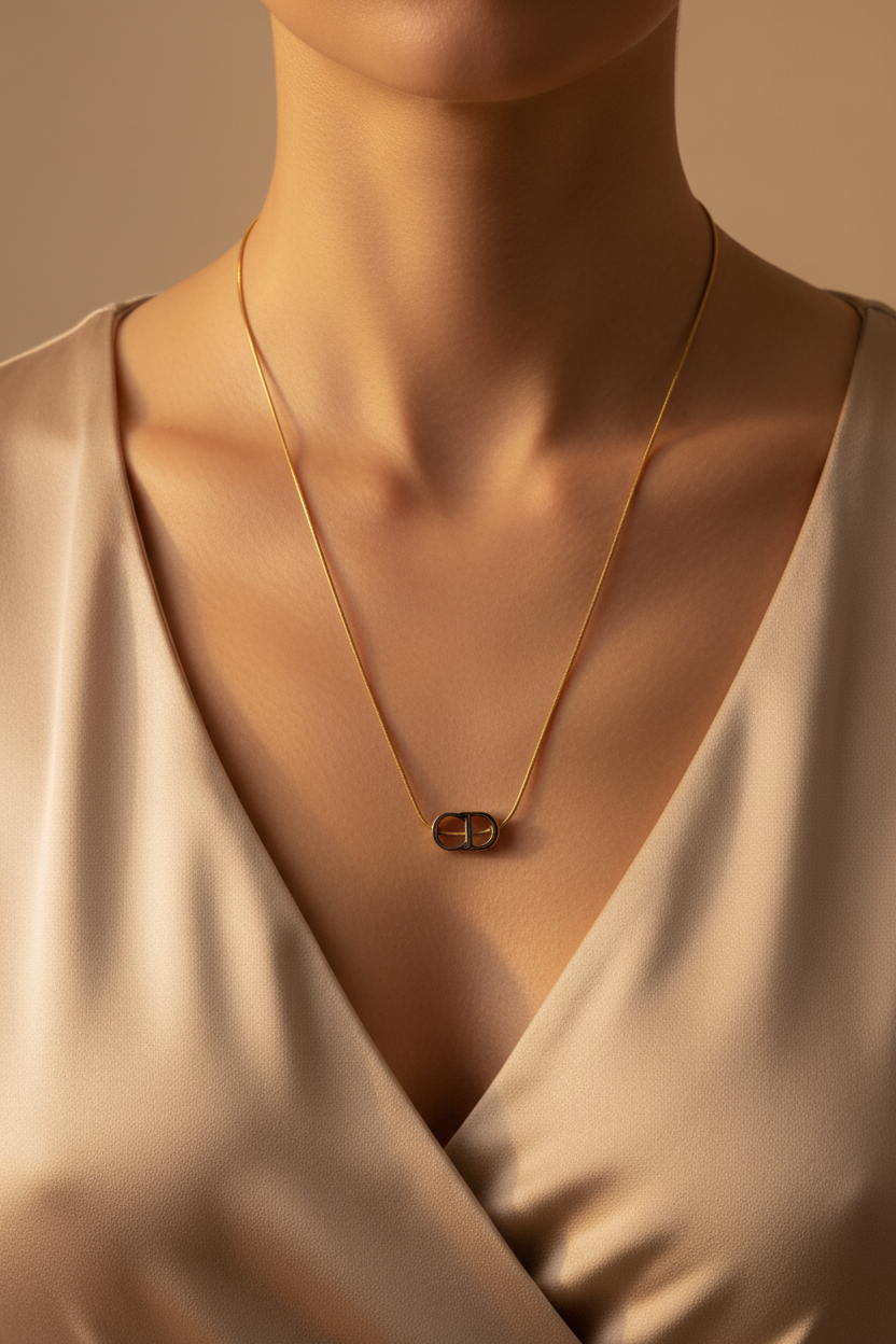 Oval Logo Pendant Necklace
