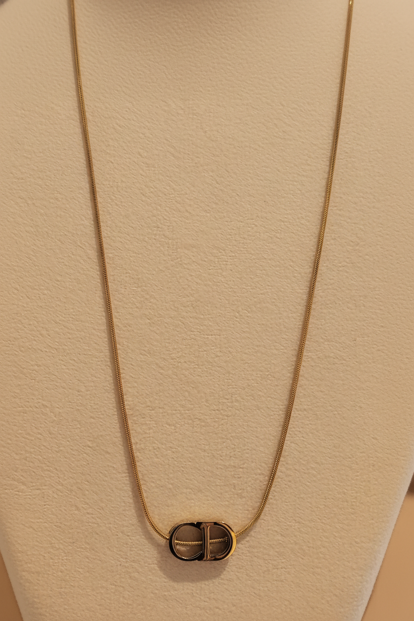 Oval Logo Pendant Necklace