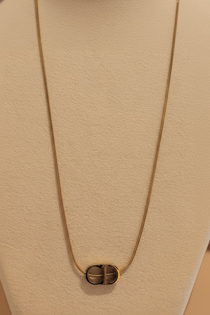 Oval Logo Pendant Necklace