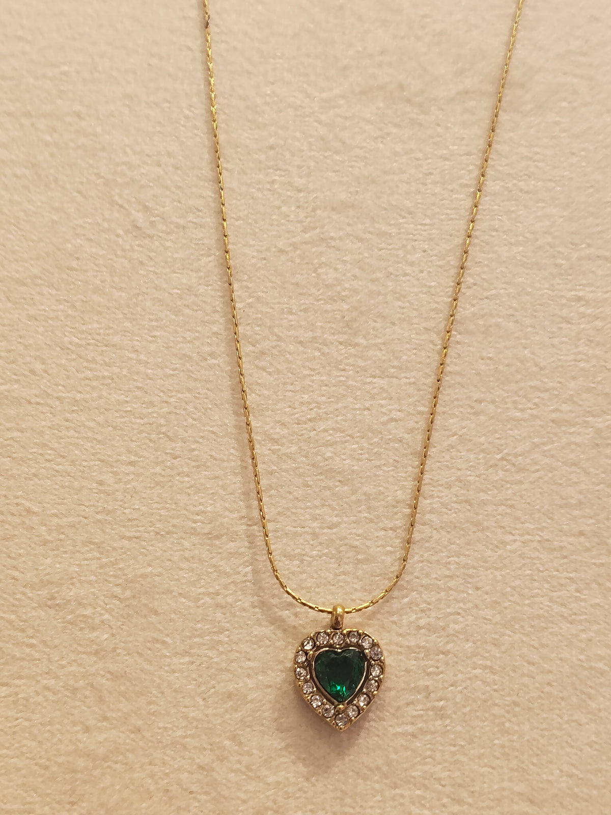 Emerald Heart Crystal Necklace