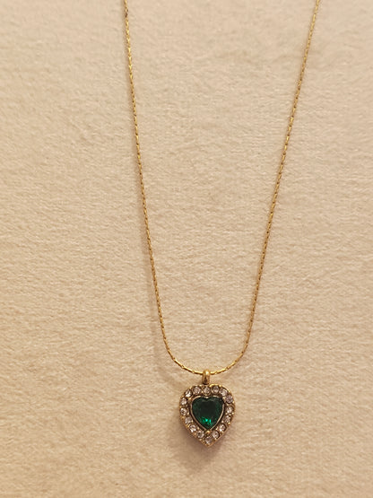 Emerald Heart Crystal Necklace