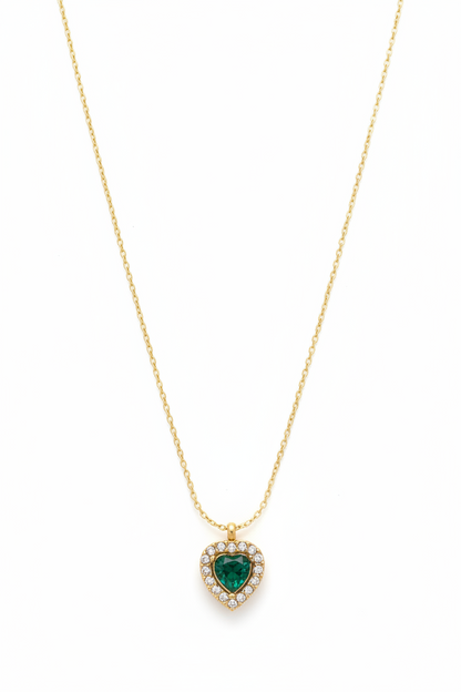 Emerald Heart Crystal Necklace