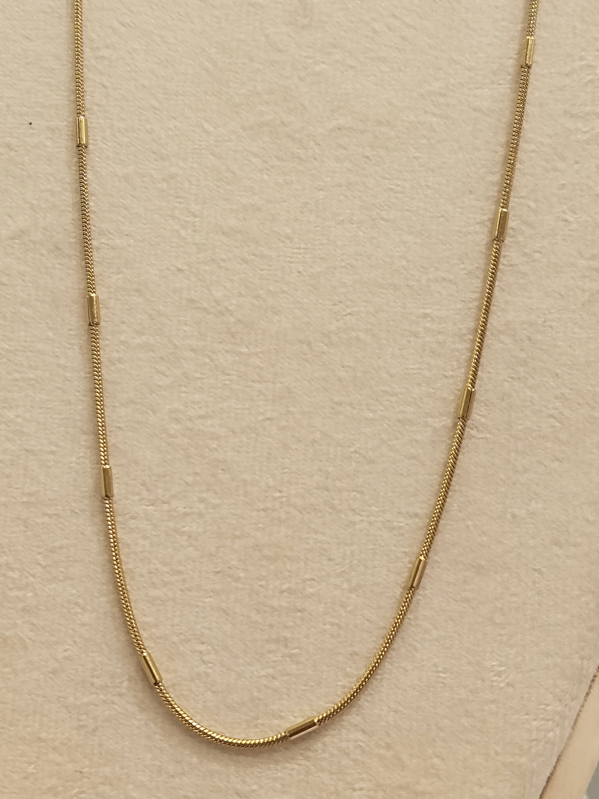 Gold Snake Bar Station Chain Necklace