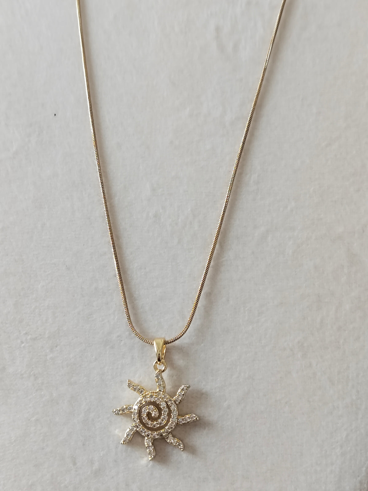 Sun Spiral Pendant Necklace
