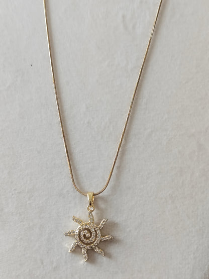 Sun Spiral Pendant Necklace