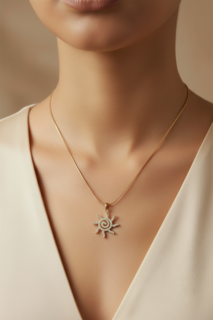 Sun Spiral Pendant Necklace