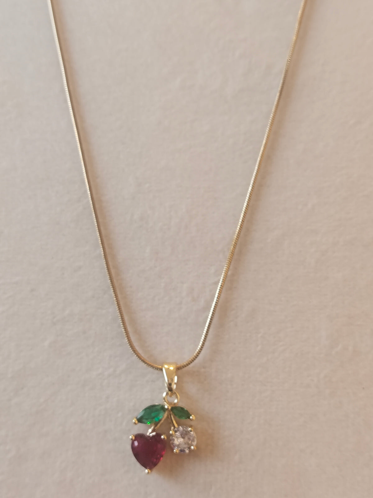 Cherry CZ Pendant Necklace