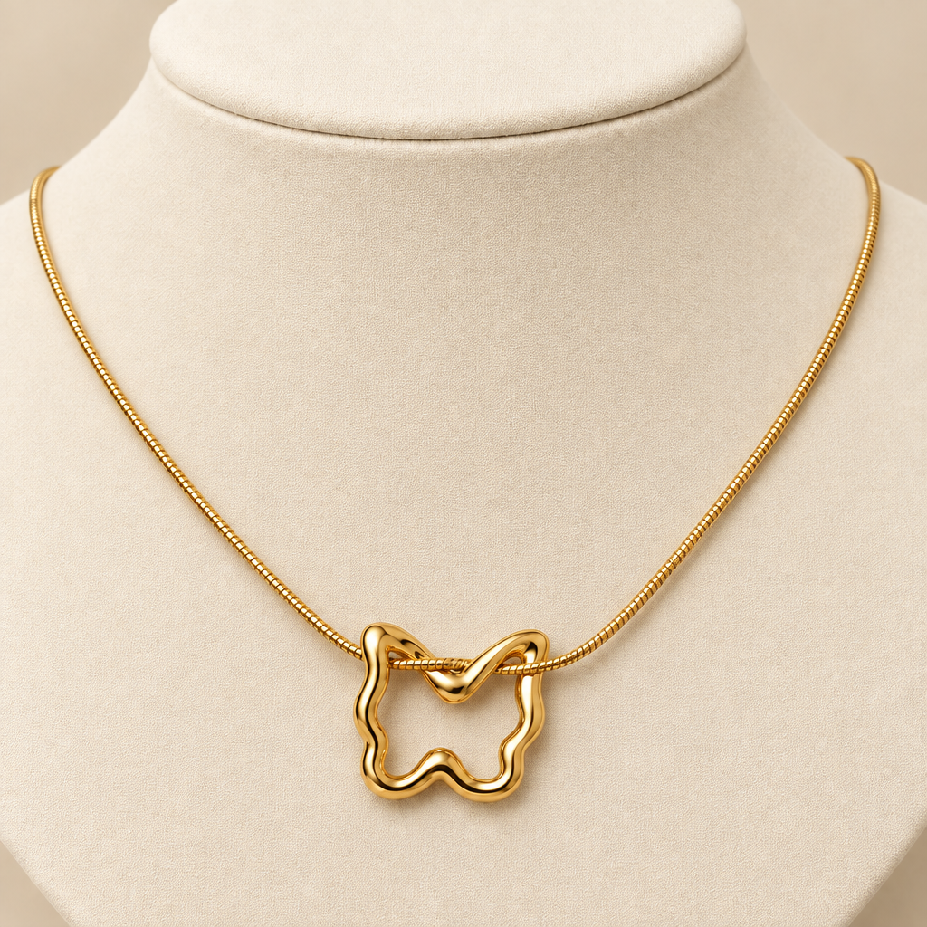 Open Butterfly Pendant Necklace