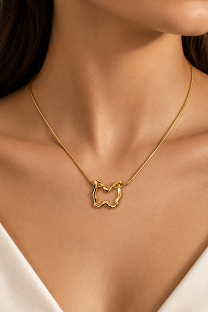 Open Butterfly Pendant Necklace
