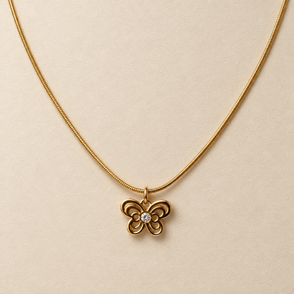 Sparkle Butterfly Pendant Necklace