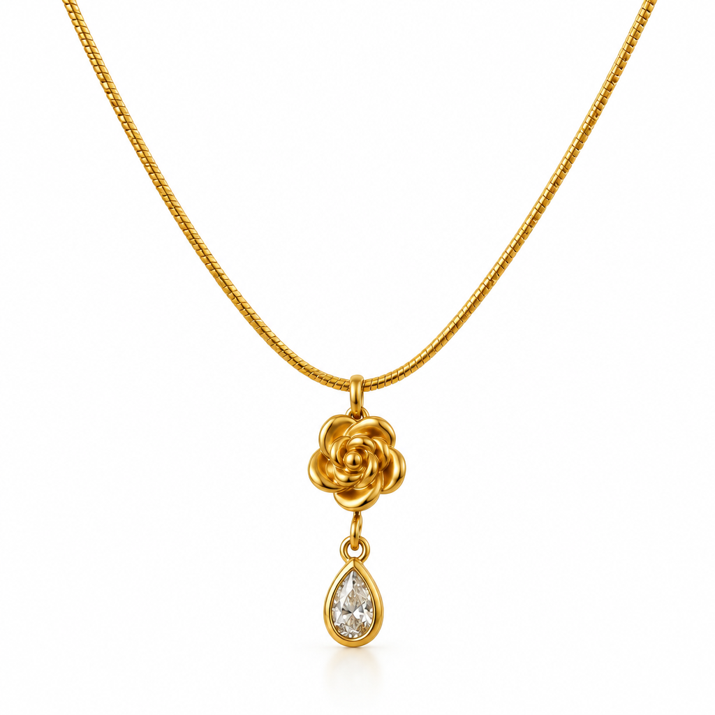 Rose Drop Pendant Necklace
