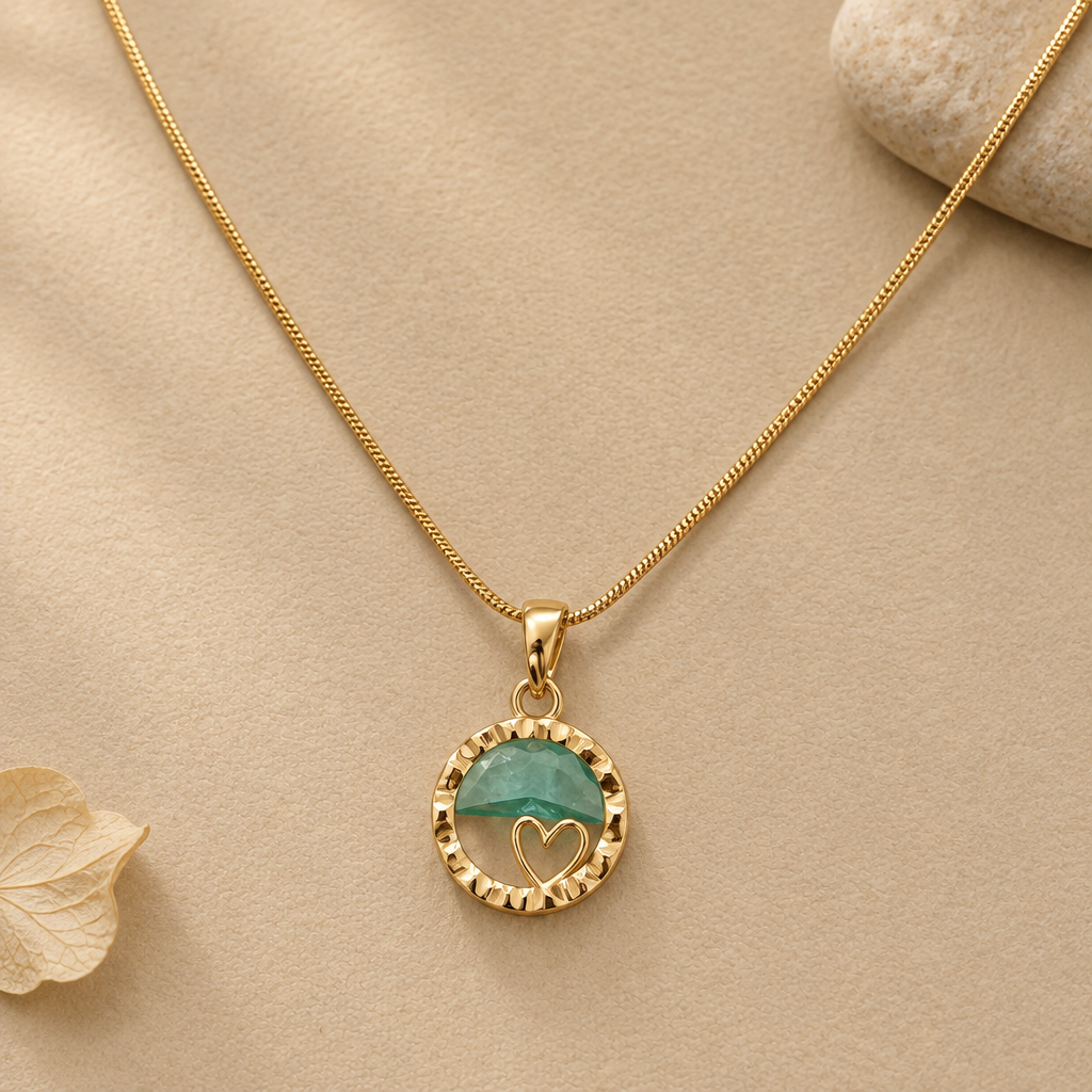 Ocean Heart Circle Necklace