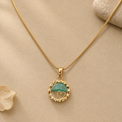 Ocean Heart Circle Necklace
