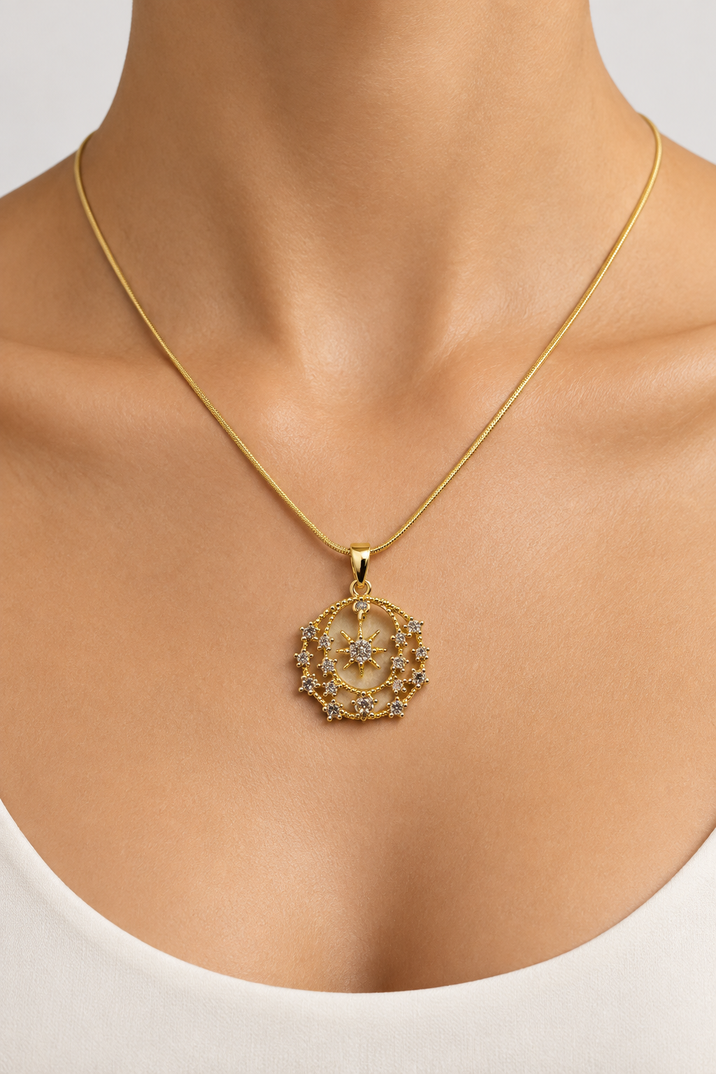 Celestial Star Circle Necklace