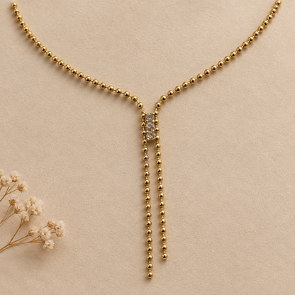 Beaded Double Drop Necklace