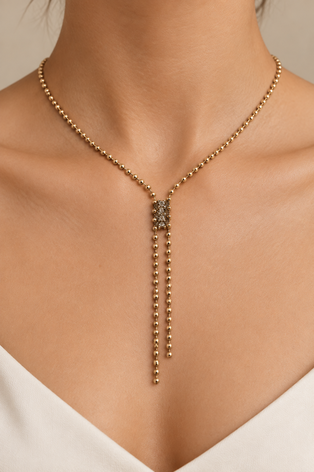 Beaded Double Drop Necklace